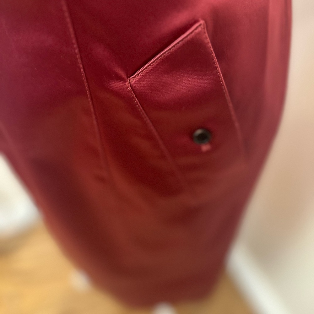Burberry Burgundy Satin Midi Dress - Picture 4 of 15